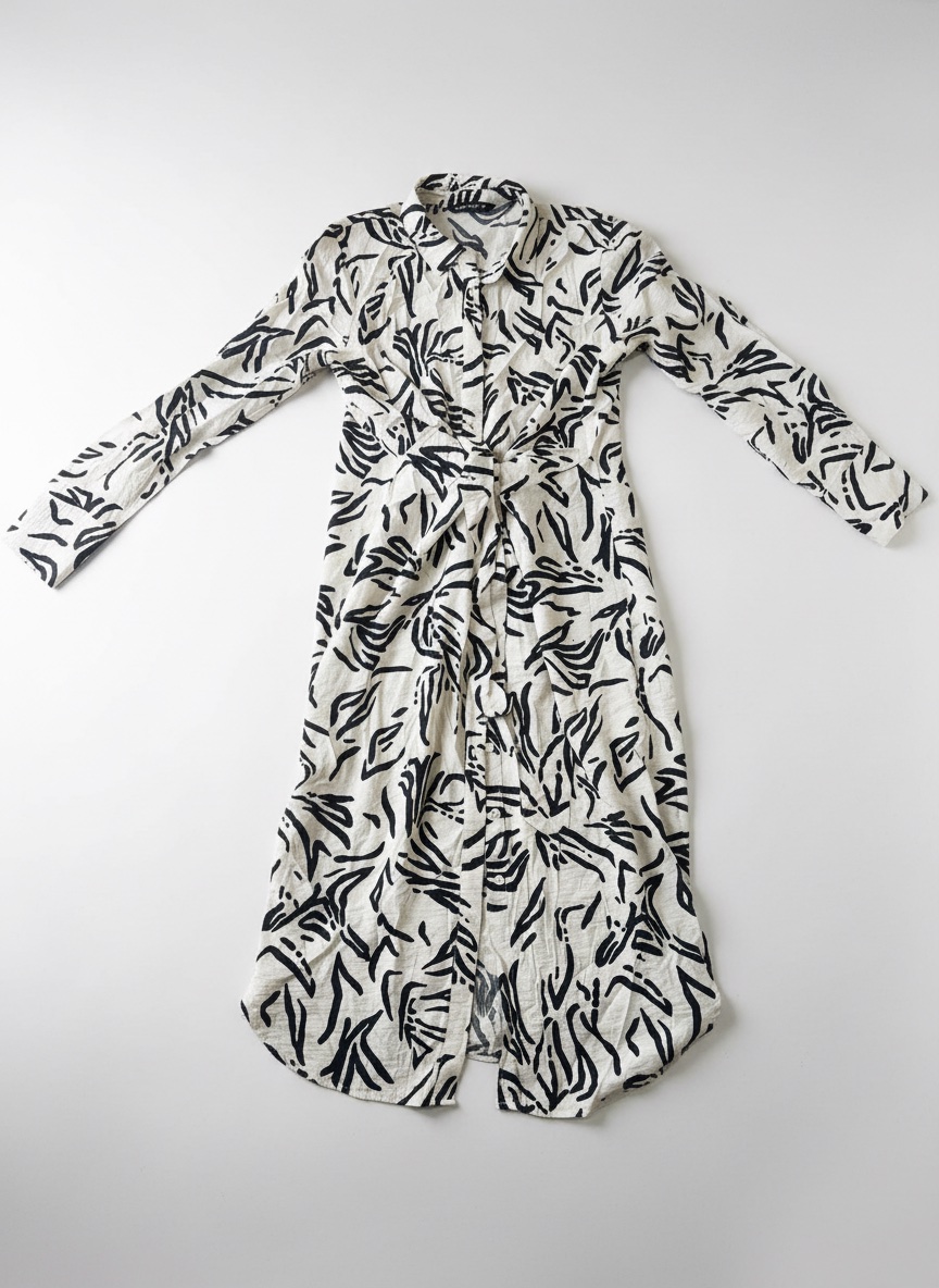 Robe chemise avec Ruban tres fluide