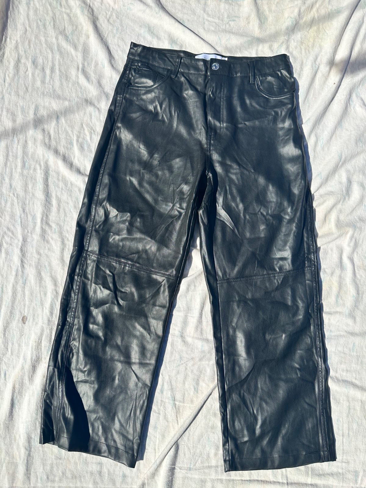 Pantalon cuire en noir