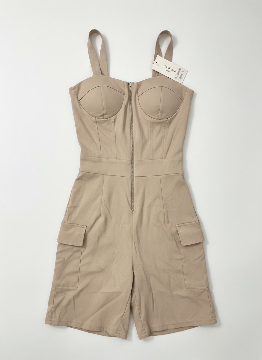 Jumpsuit beige cargo
