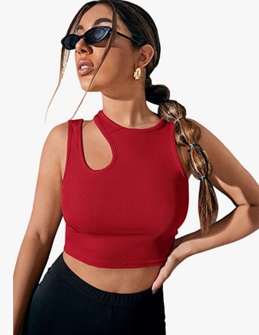 Top / Cut out tank top / assymetric 