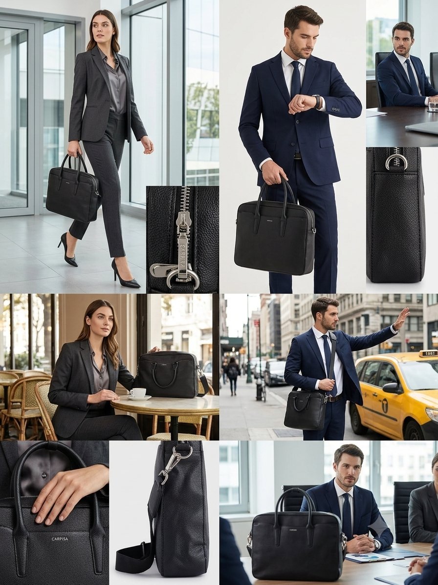 💼 Sac d'affaire / Porte-documents CARPISA Original cuire noire 💼