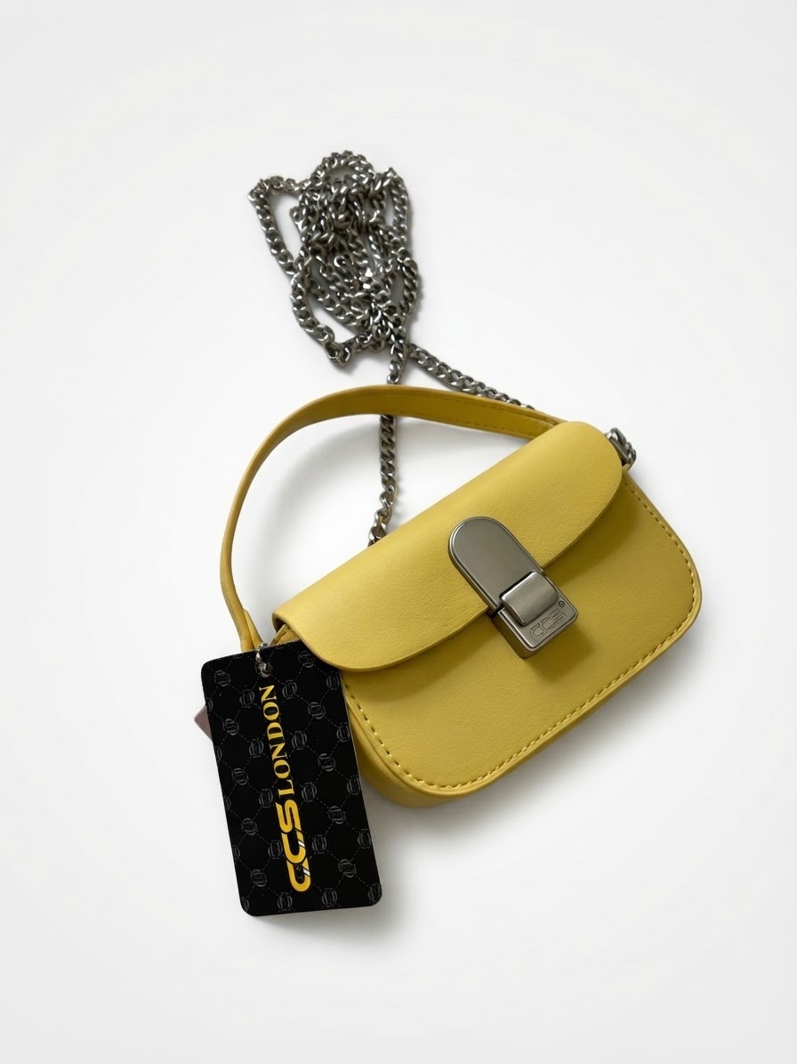 Sac a main neif jaune pastel 