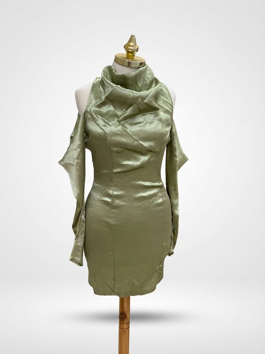 Robe soires verte pustache pastel 