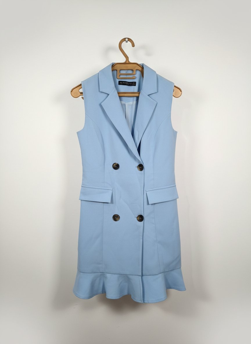Robe blazer bleu ciel 