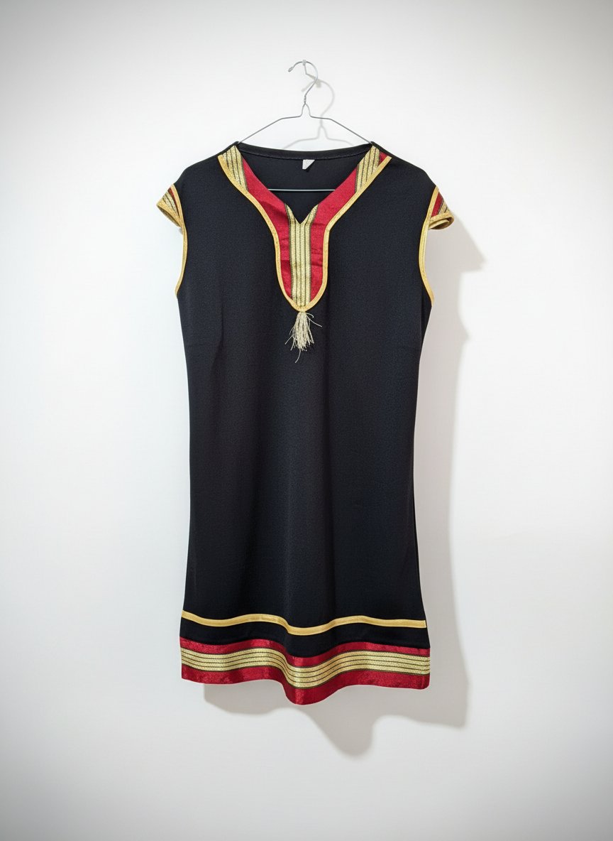 Robe traditionnelle courte noire et doré 