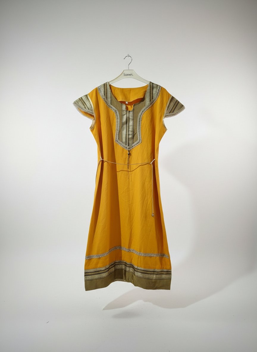 Robe traditionnelle courte jaune 