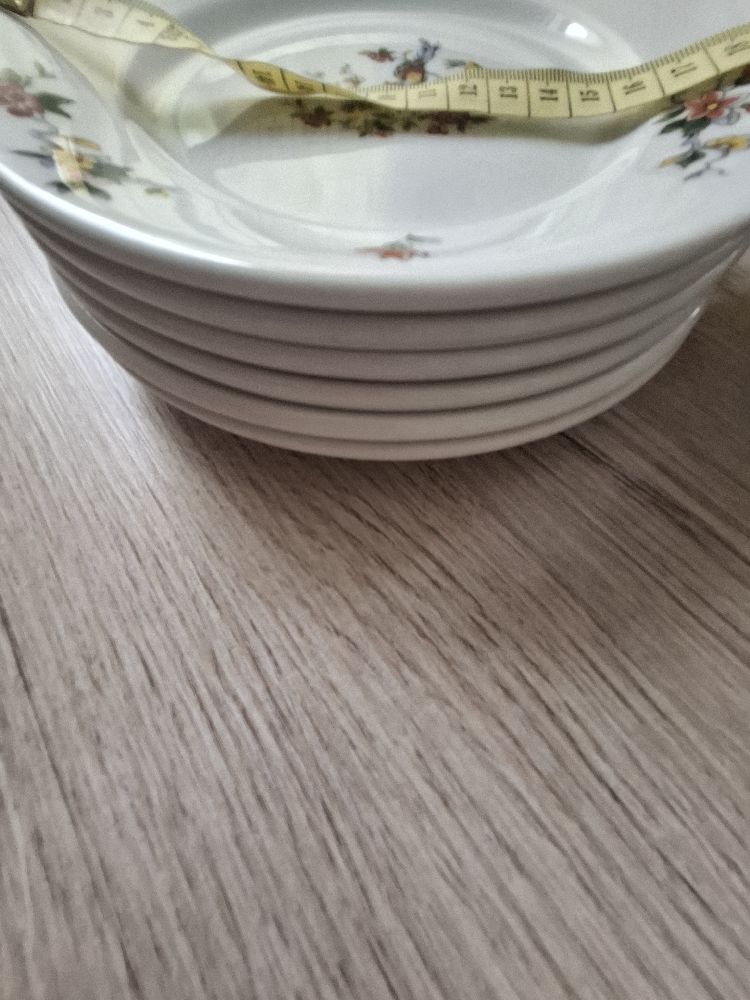 6 Assiettes à dessert _Pyroblan-Porcelaine