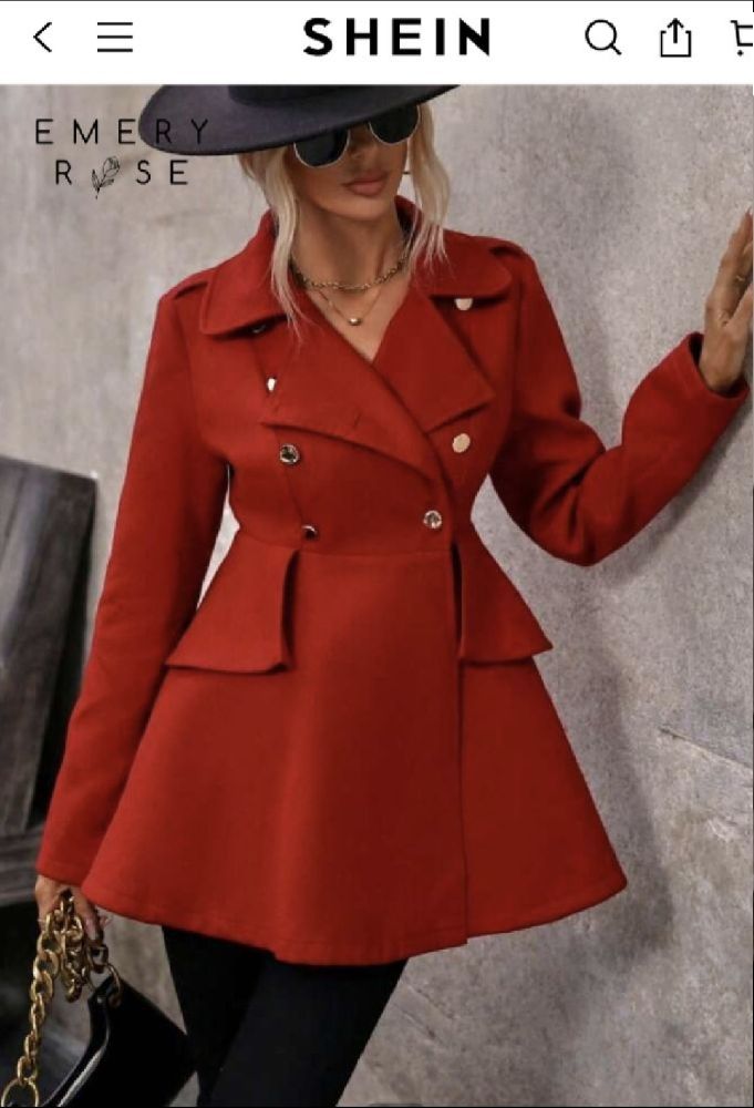 Manteau double boutonnage rouge
