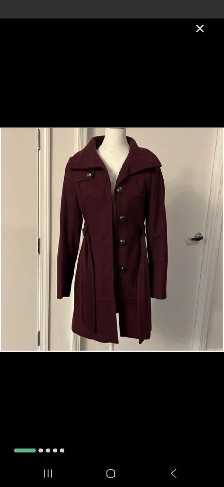 Manteau femme  Black Rivet Maroon Wool Jacket Women