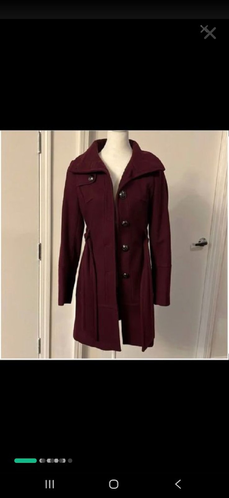 Manteau femme  Black Rivet Maroon Wool Jacket Women