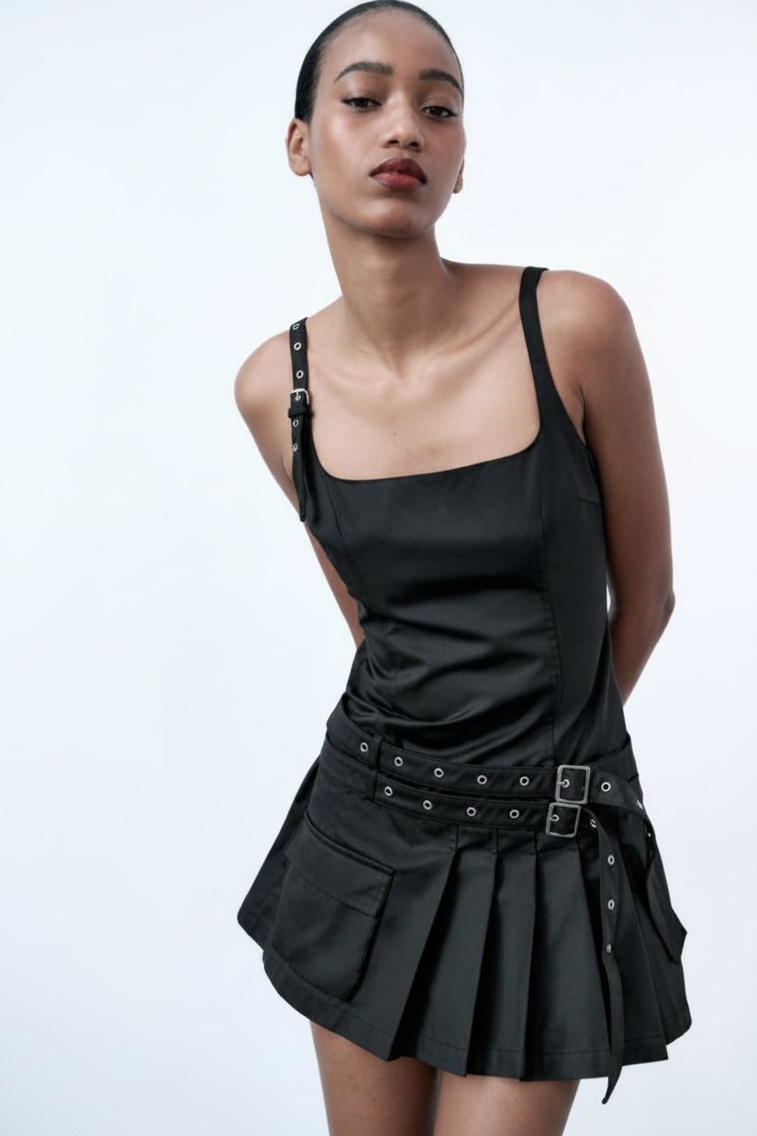 Robe Zara style cargo avec boucles