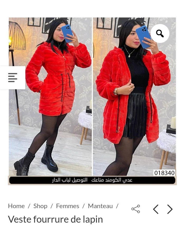 Veste fourrure rouge
