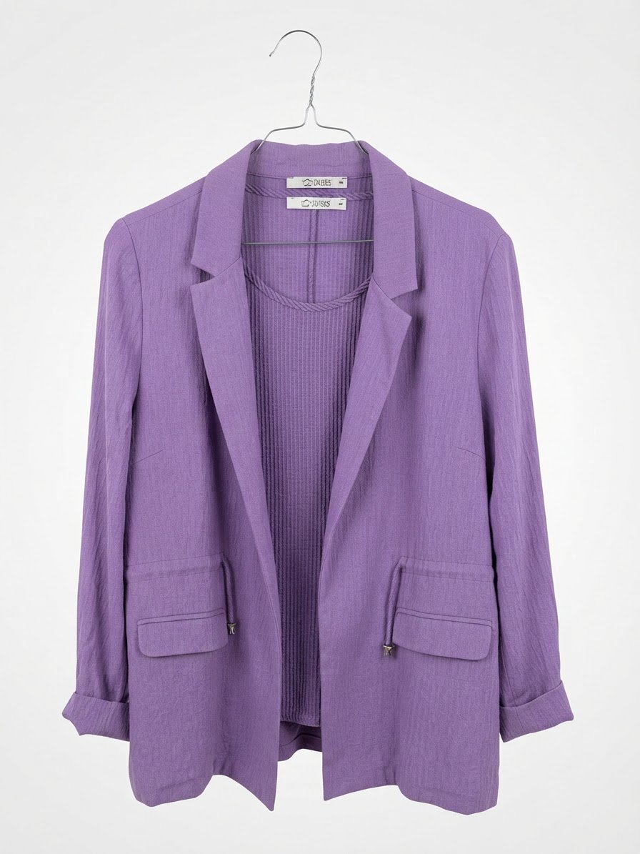 Blazer avec dessous pull sans manches violeet taille 44