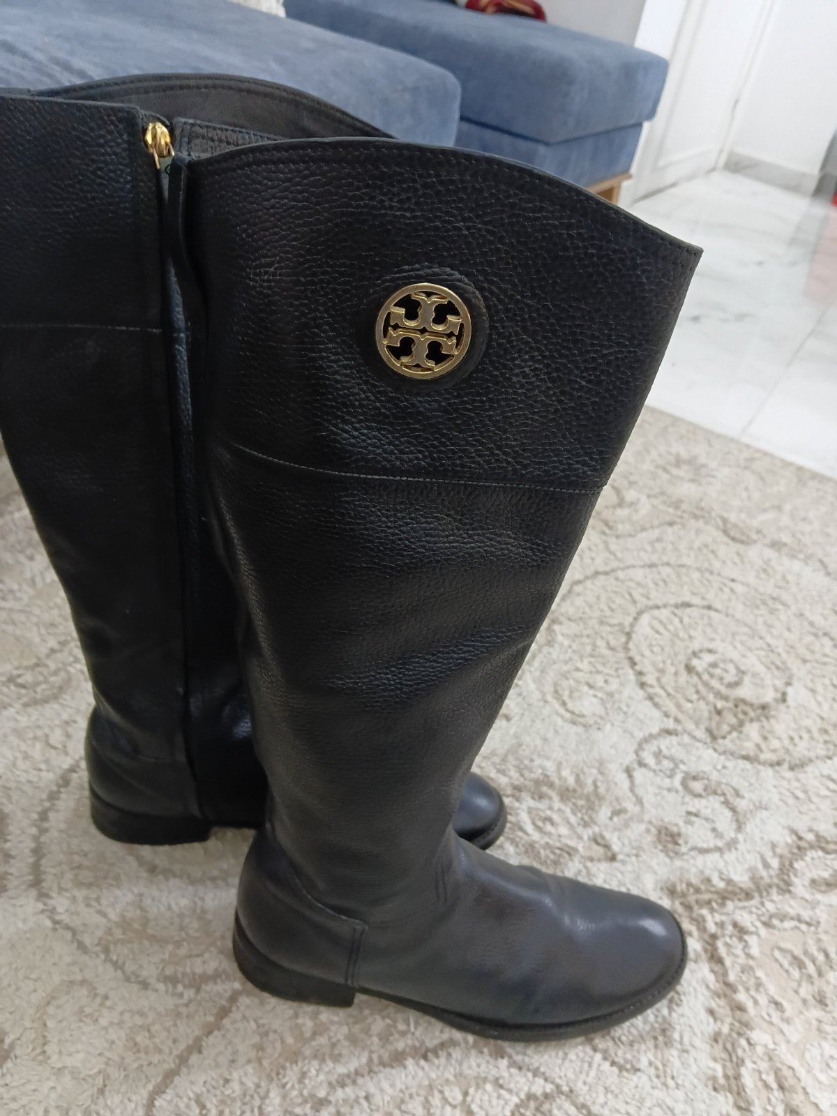 Bottes  tory burch cuir veritable authentiques noires pointure 40
