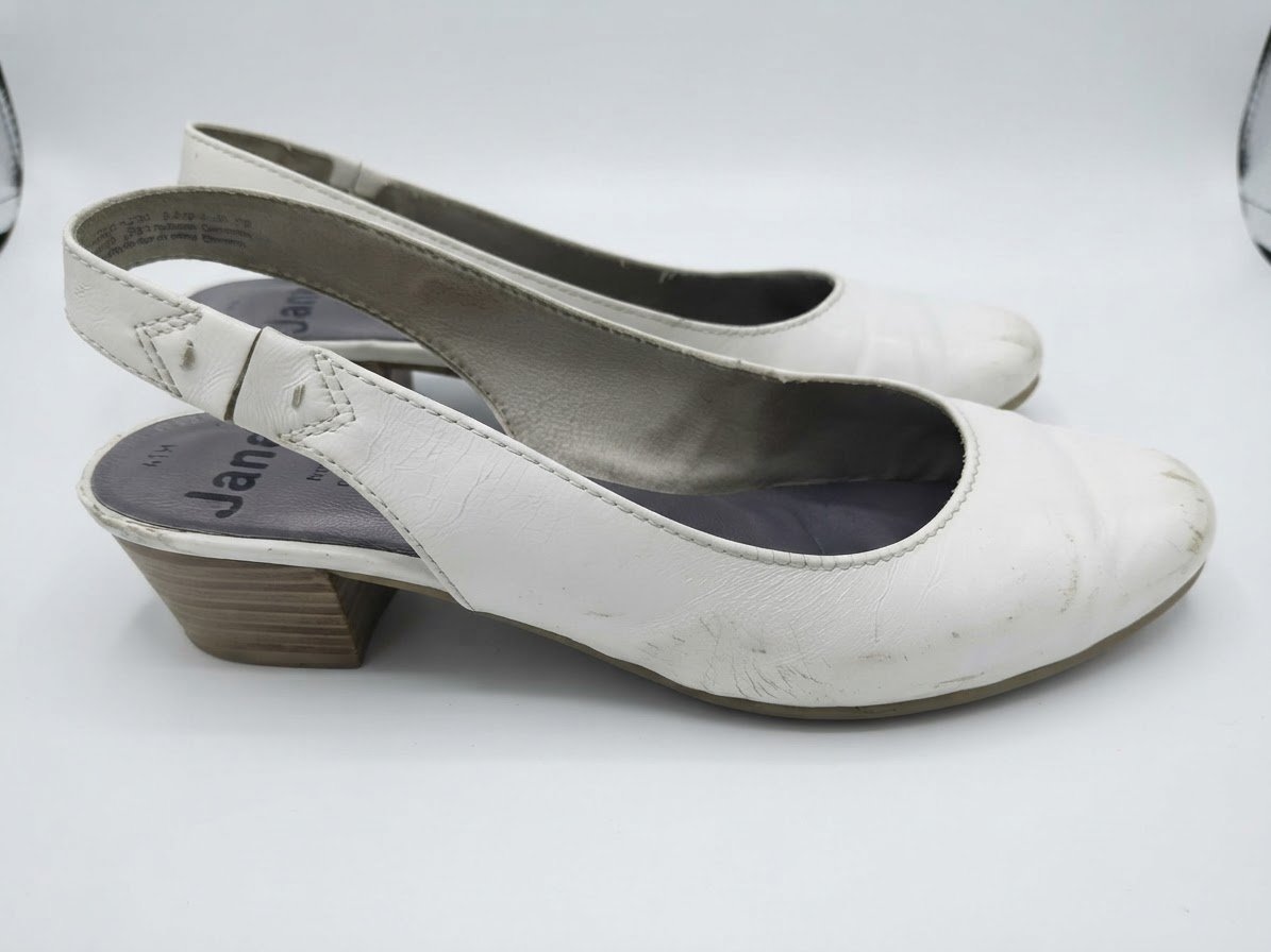 Sandales orthopediques blanc vernis cuir 