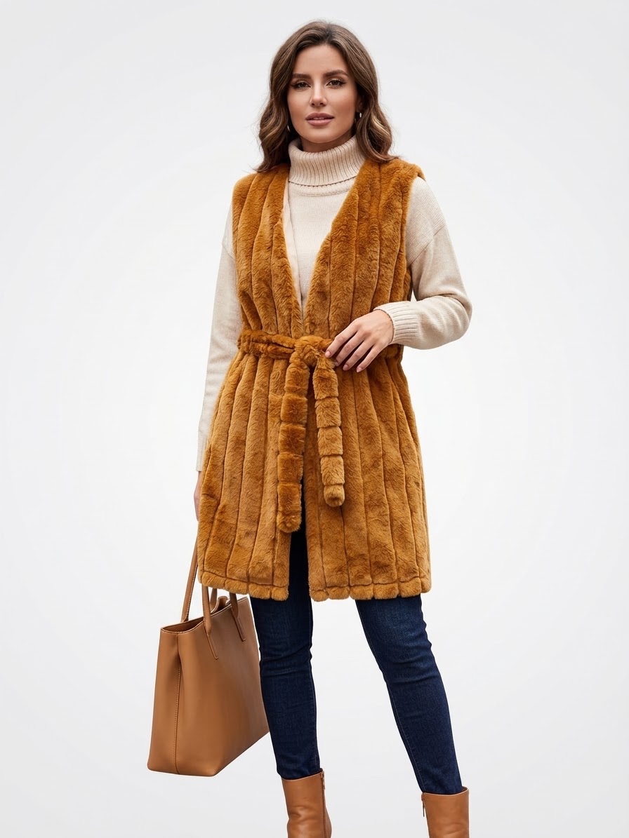 Gilet fourrure sans manches 