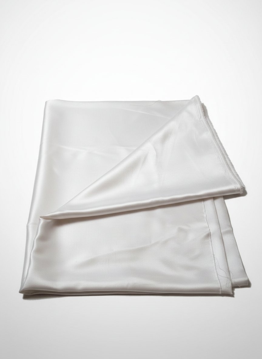 Fragment de tissu satin blanc 5 mètres avec luminance 