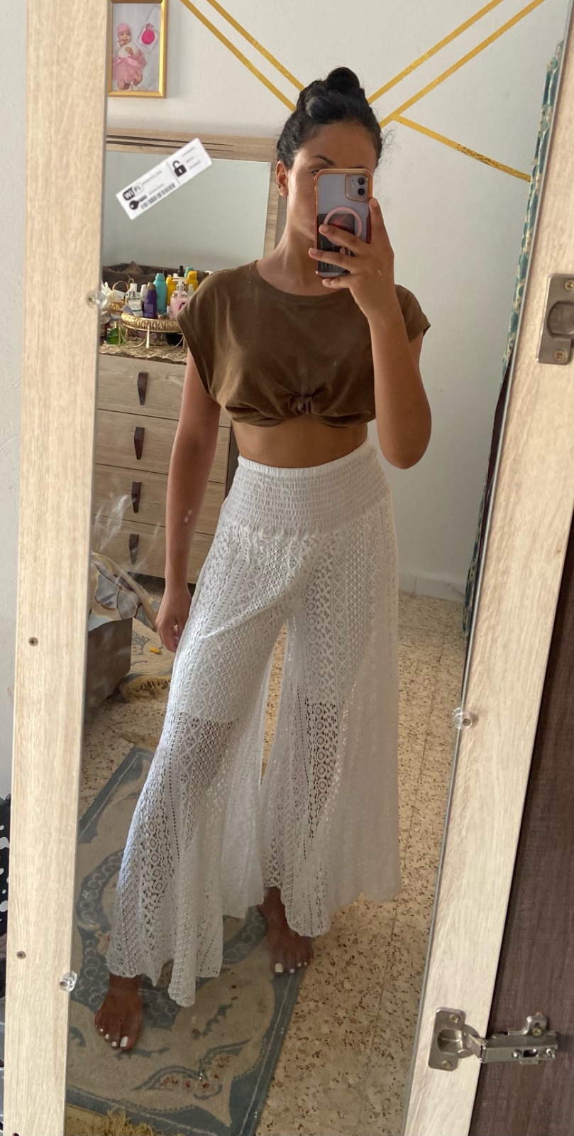 Pantalon large blanc en dentelle 🤍🤍