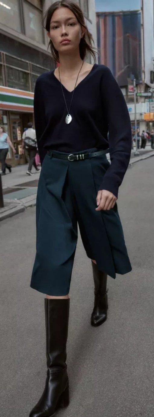 Jupe short noire taille haute à fermeture éclair