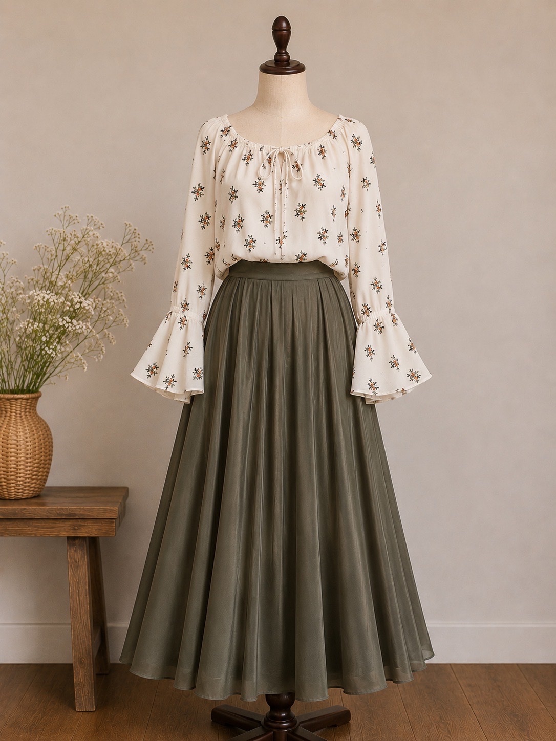 Lot: jupe et blouse bardot