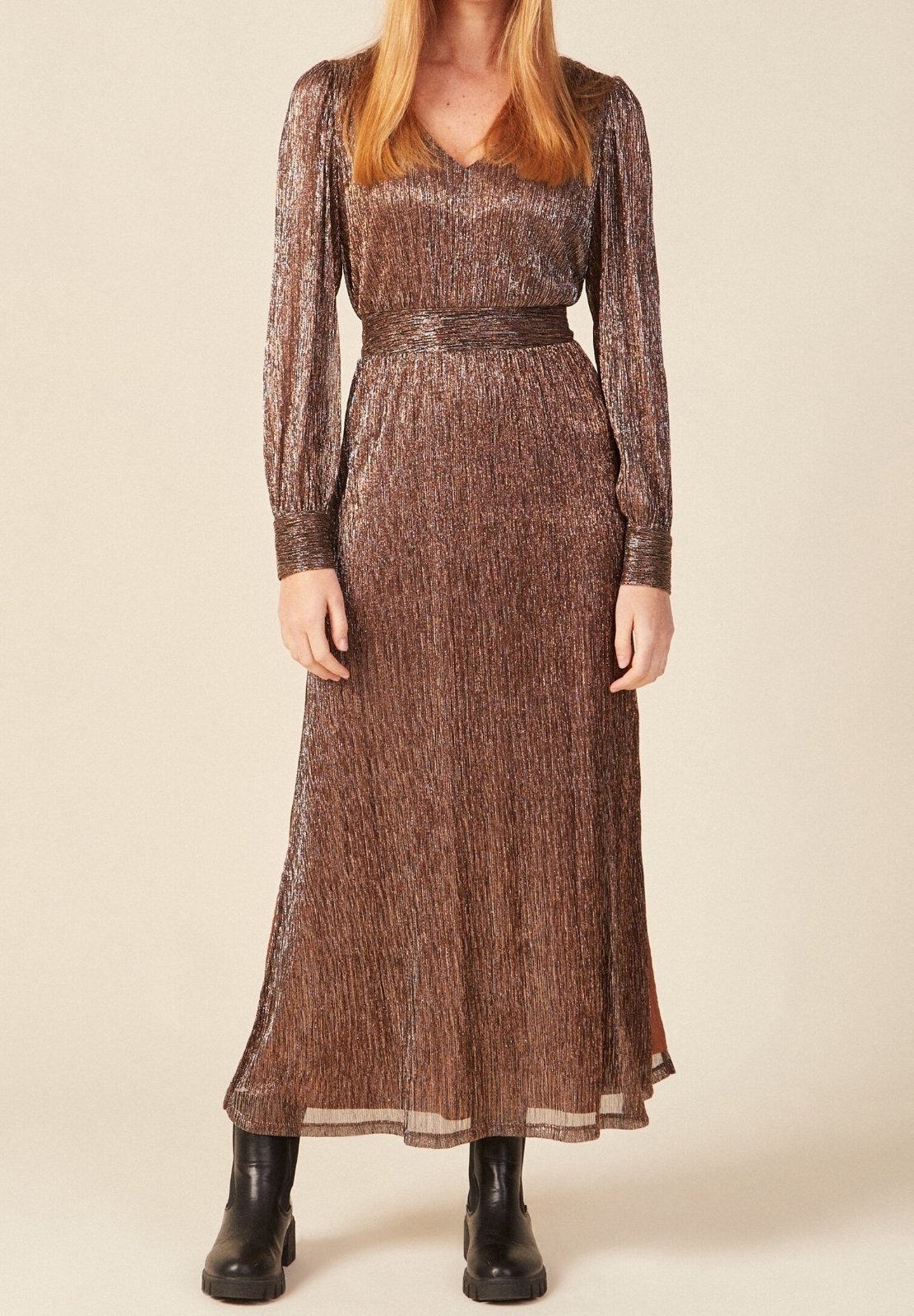 Robe Longue Cuivrée (Style Moderne)