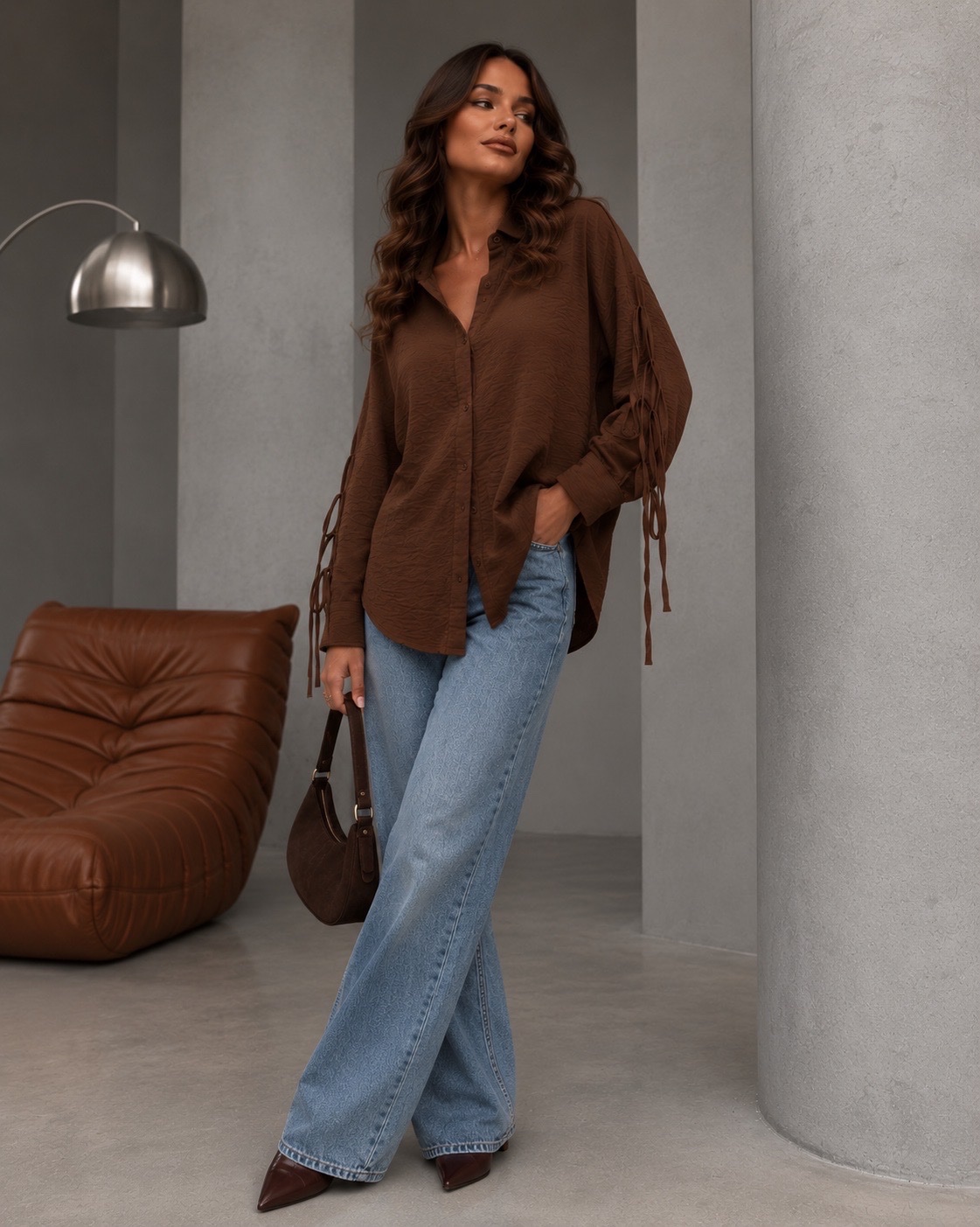 Chemise marron chocolat 