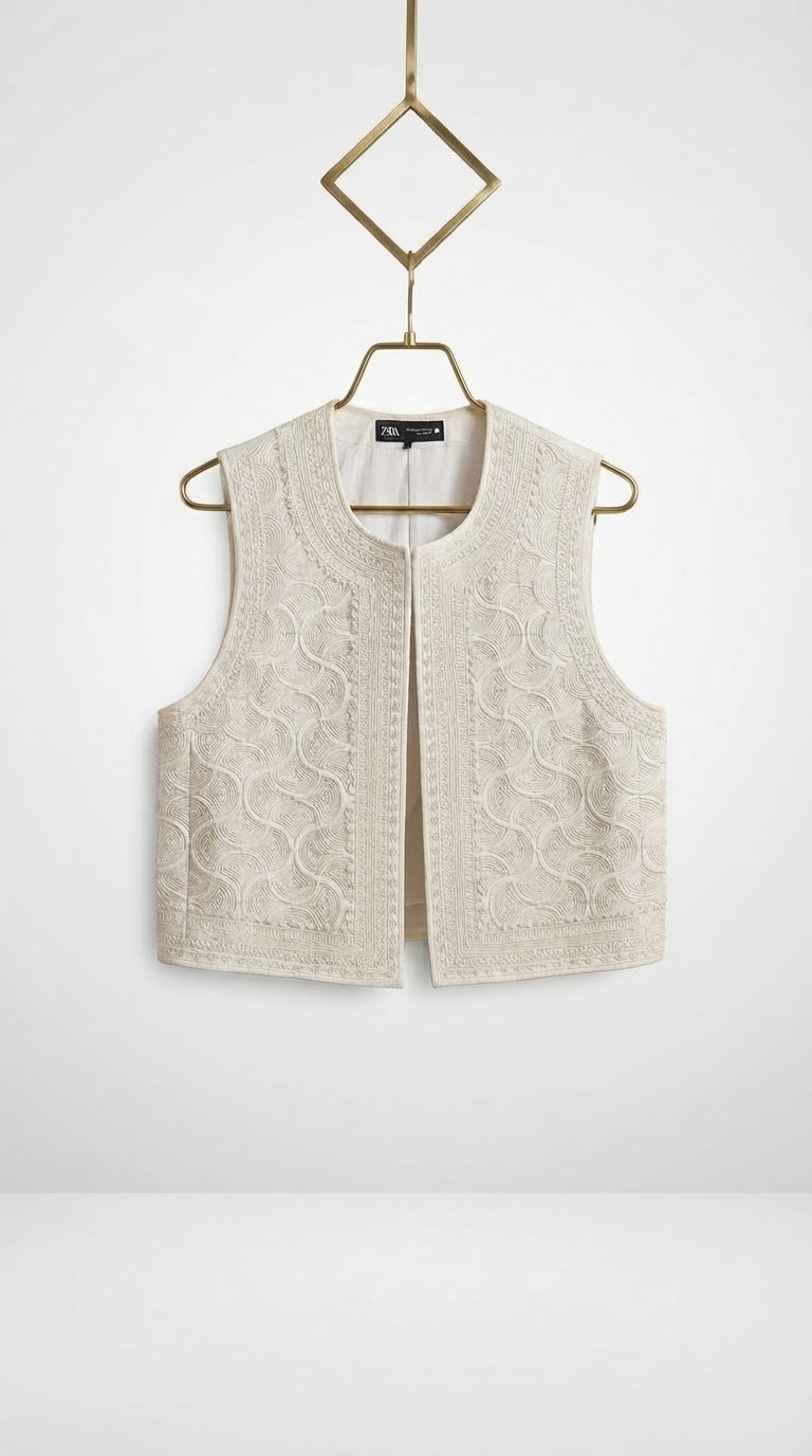 Petit gilet beige sans manches