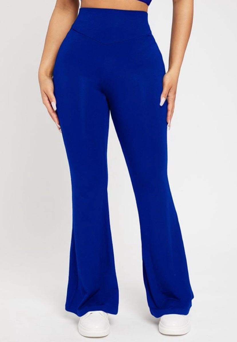 Pantalon patte elephant bleu electrique