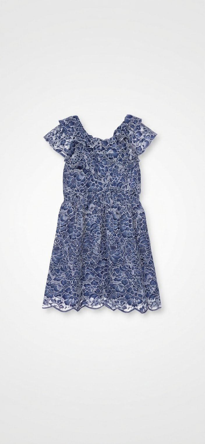 Robe Guess en dentelle florale bleue