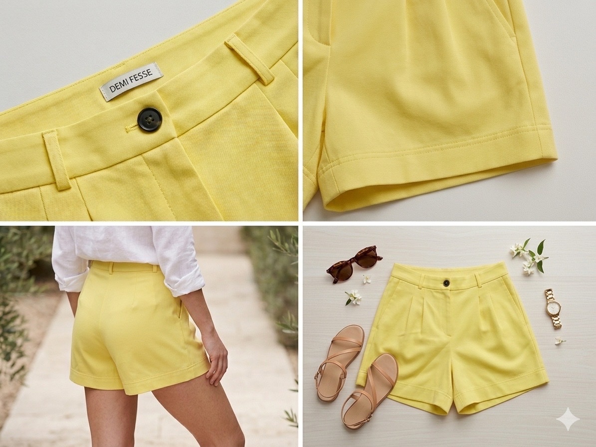 Short jaune poussin