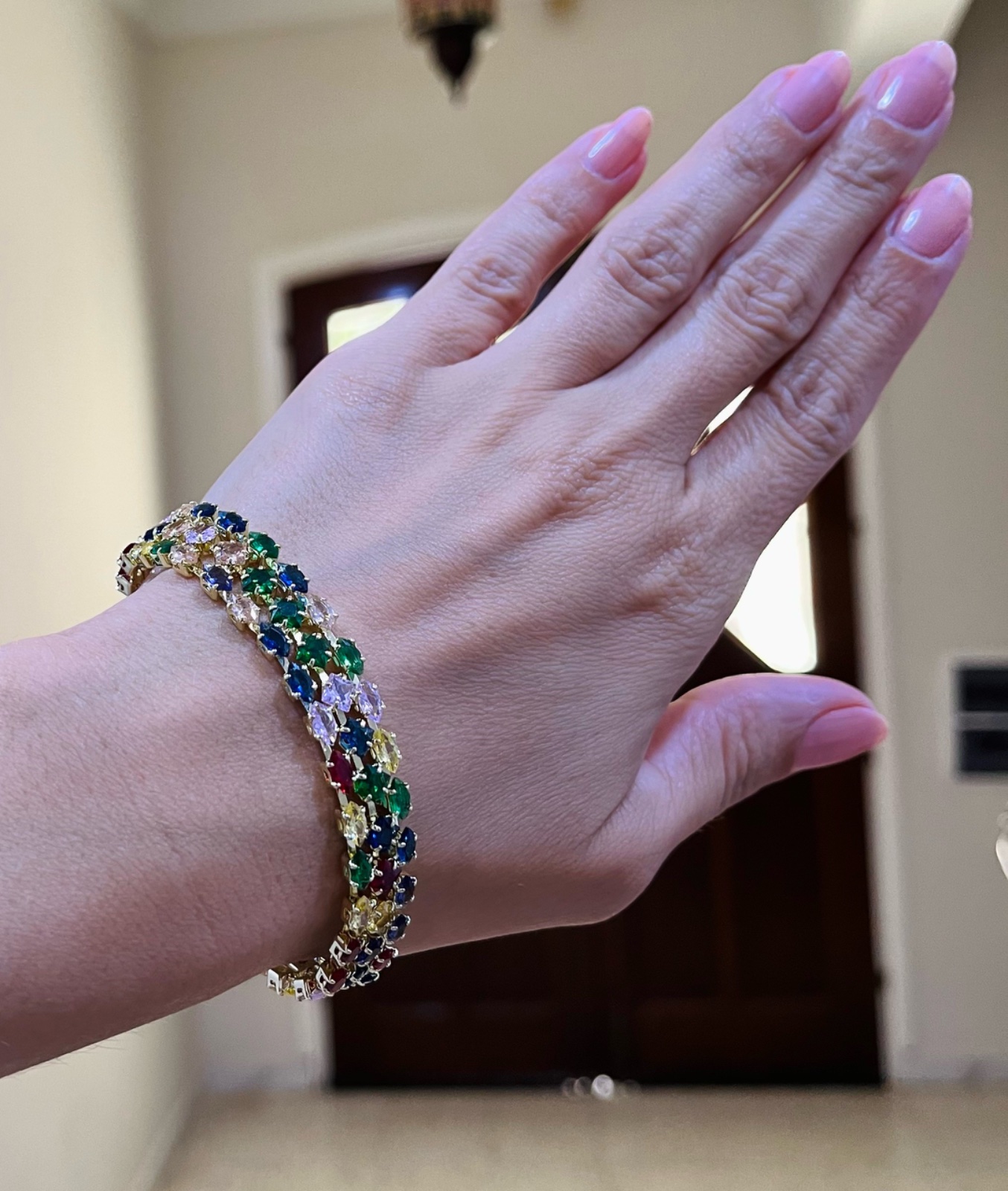 Bracelet plaqué or et zirconium