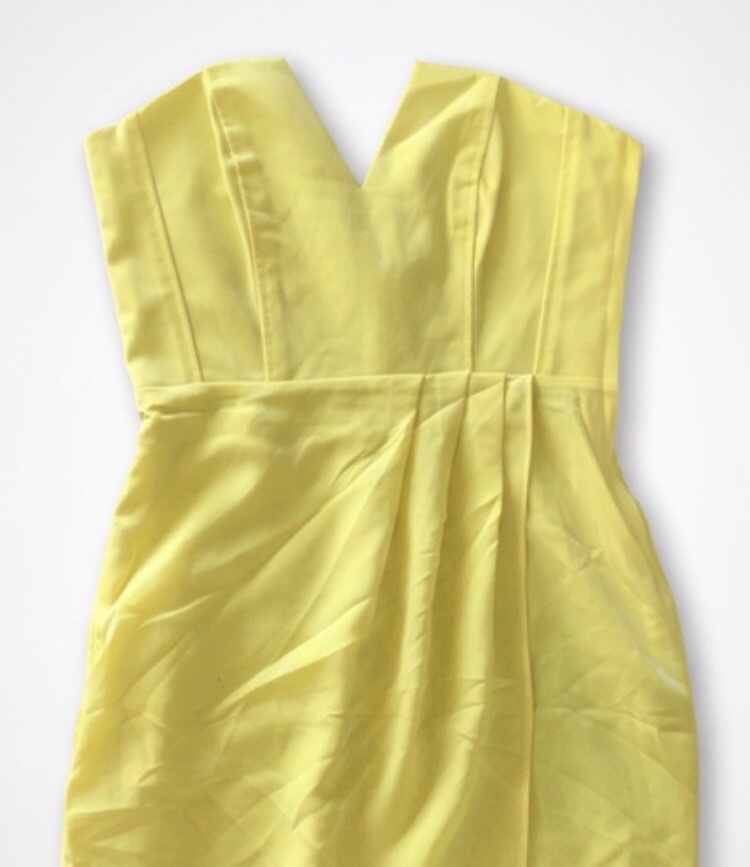 Robe bustié jaune citron