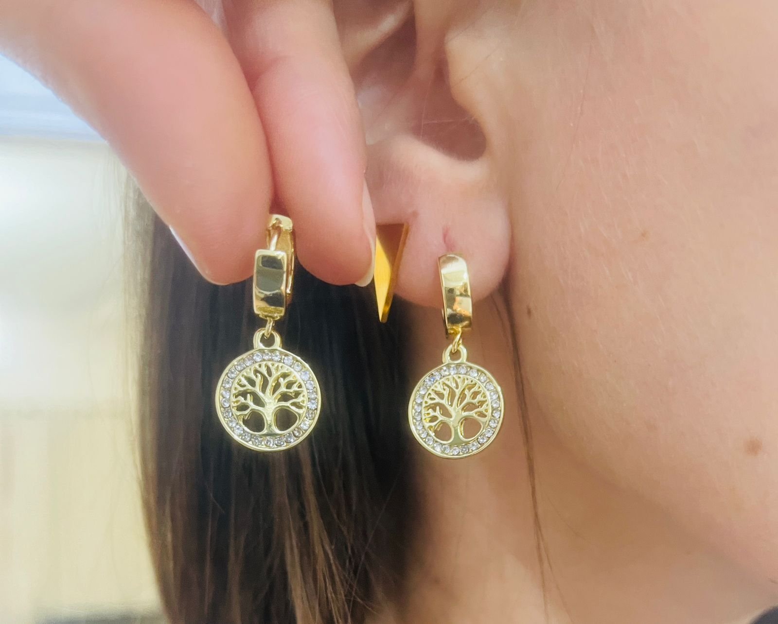 Boucles d'oreilles dorées stainless steel