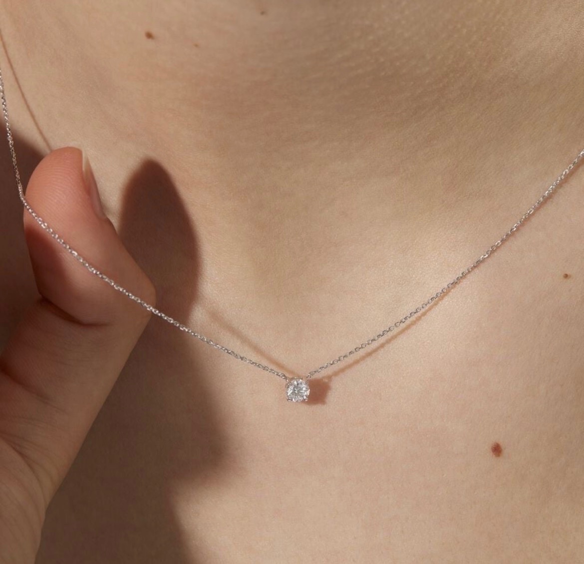 Collier solitaire acier inoxydable