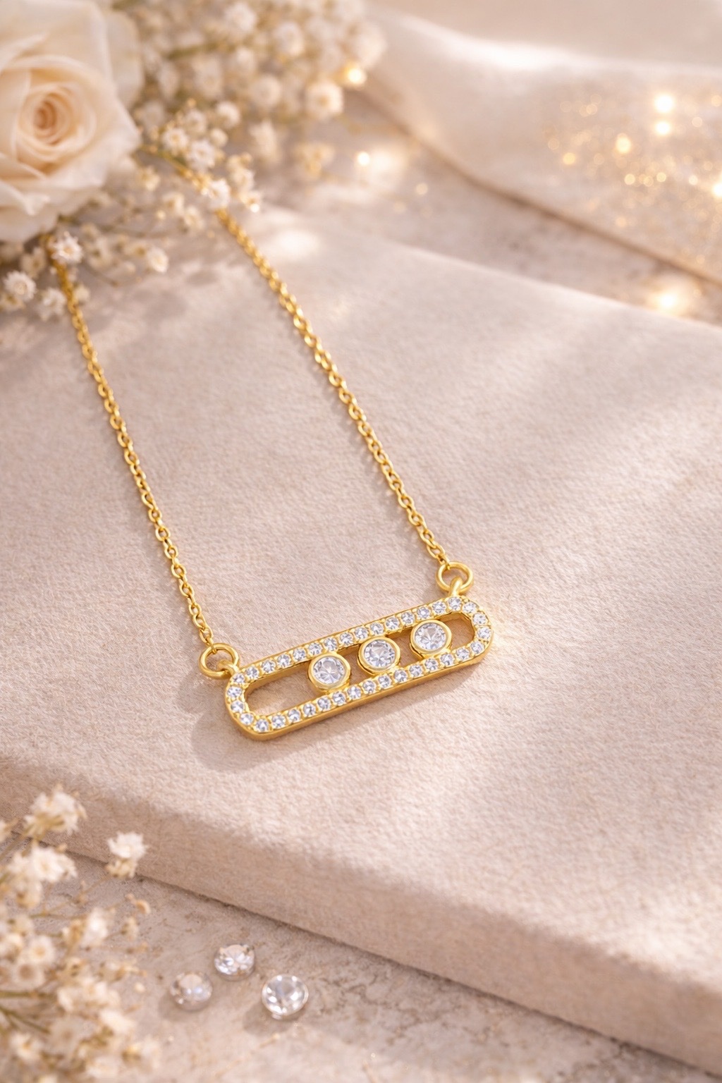 Collier doré asymétrique