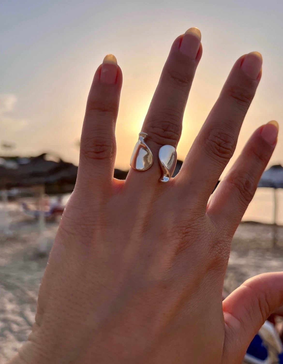 Bague ajustable plaquée 925