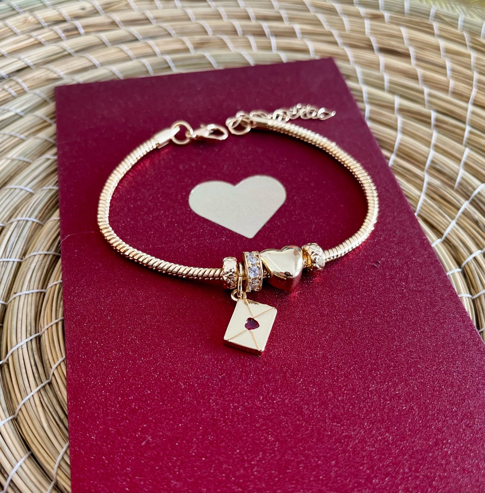 Bracelet coeur doré