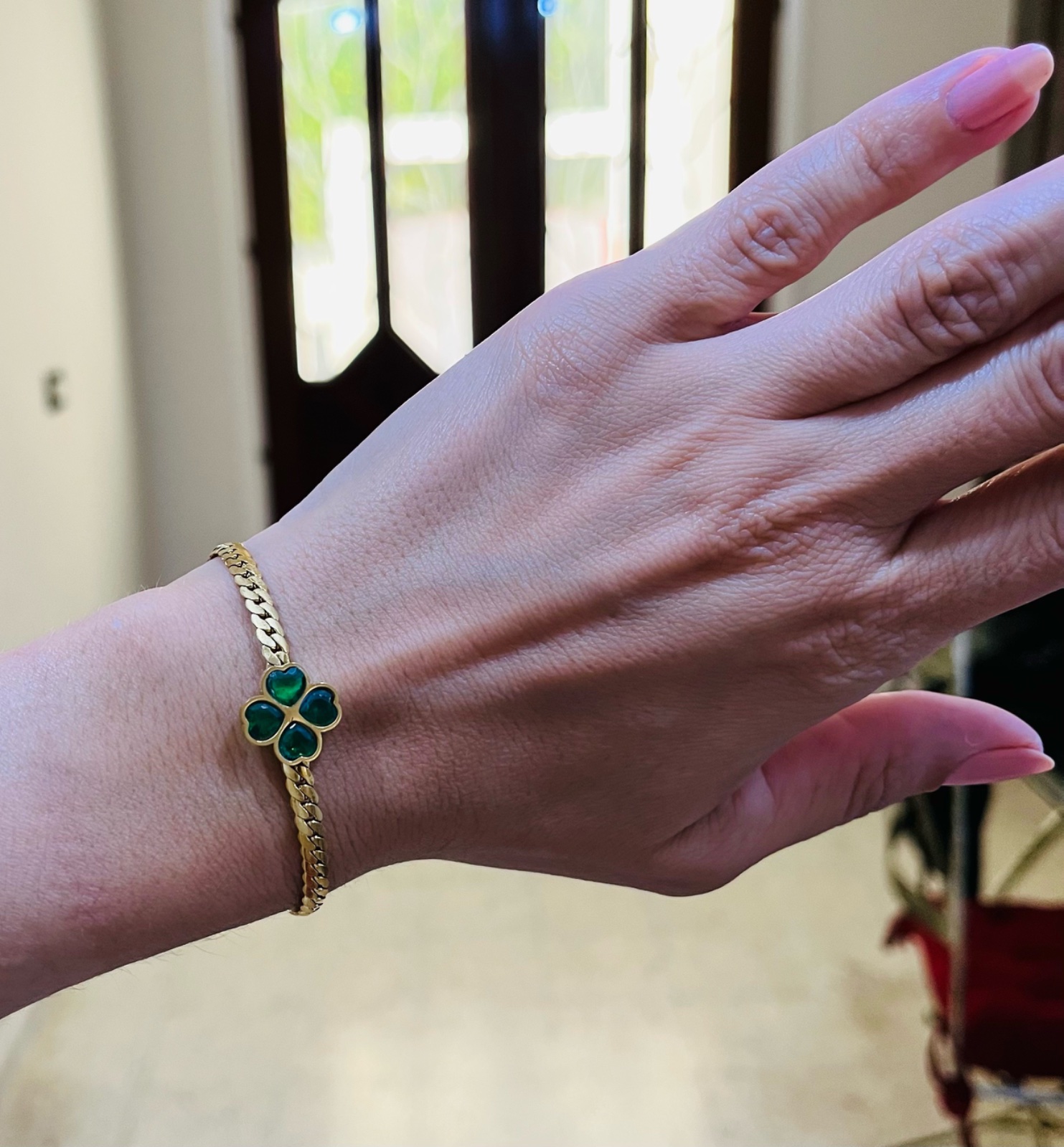 Bracelet trèfle doré