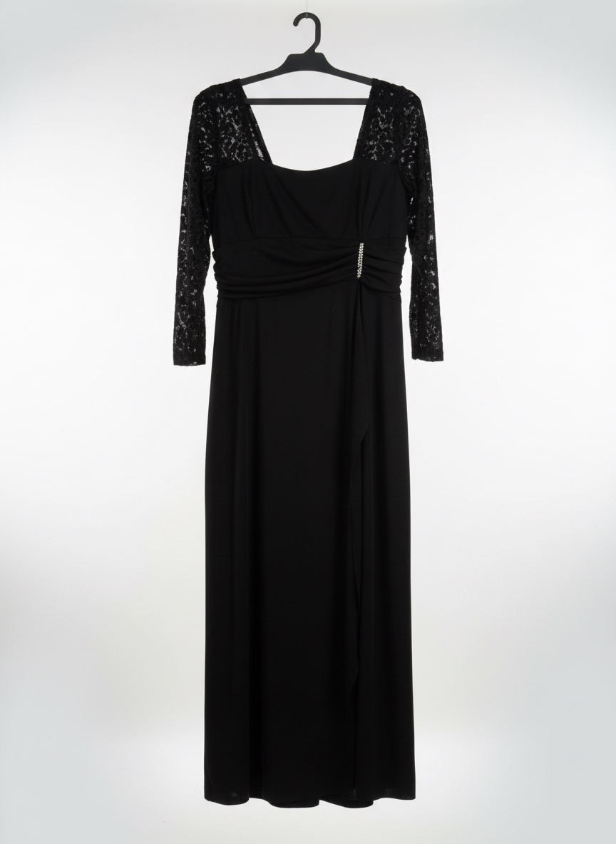 ✨ Robe de soirée longue noire raffinée