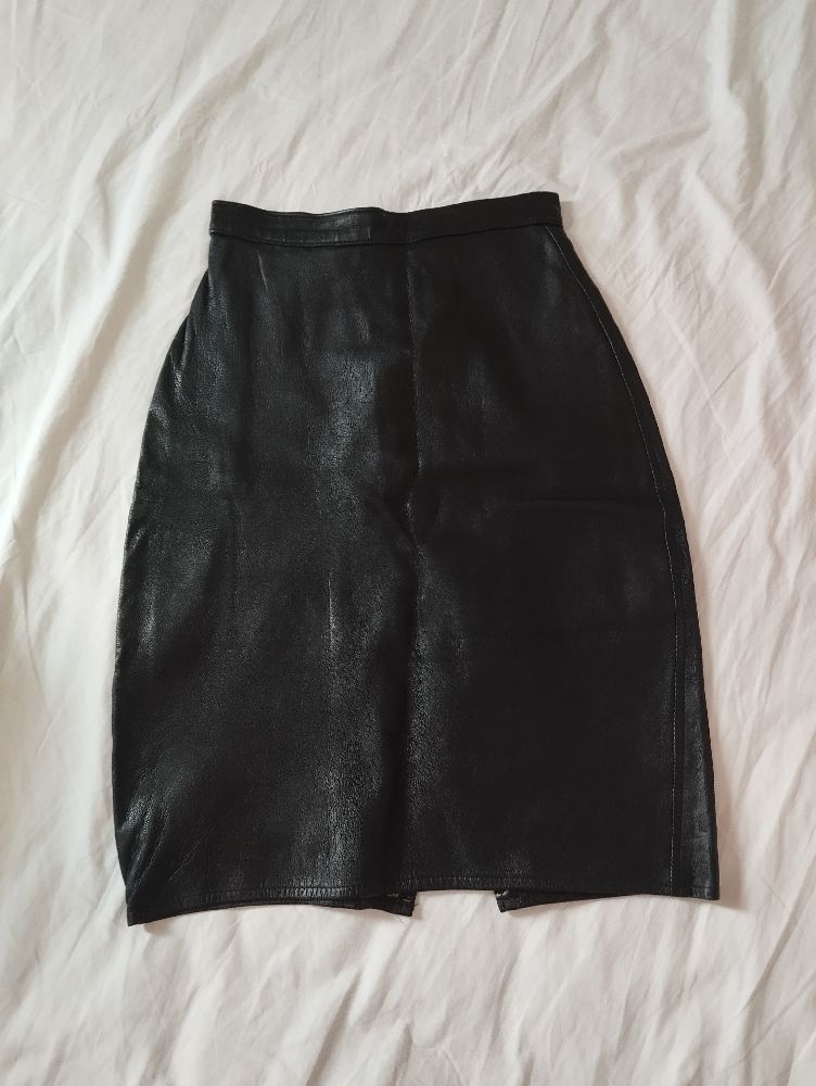 Leather black skirt 