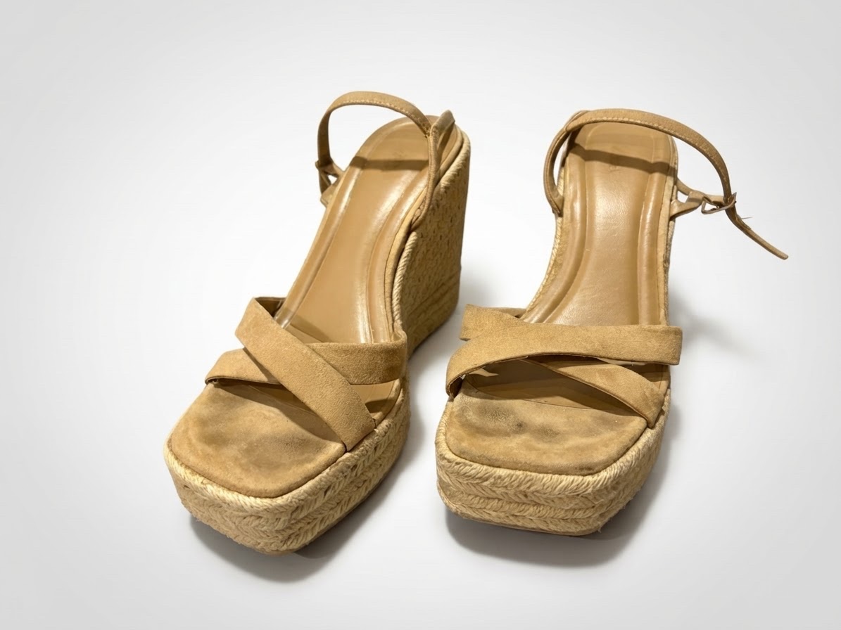 ZARA Crossy Chunky Wedgey Sandals 