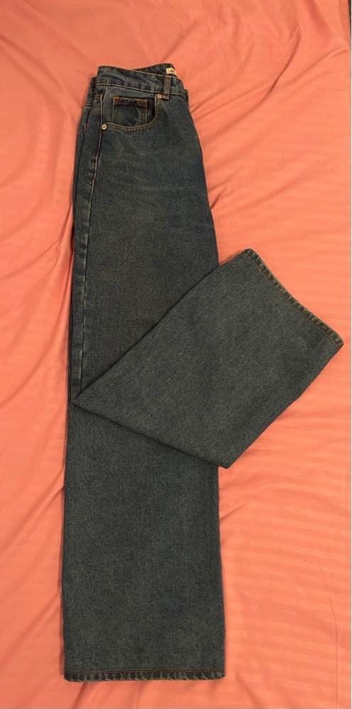 Pantalon wide leg en bleu djean