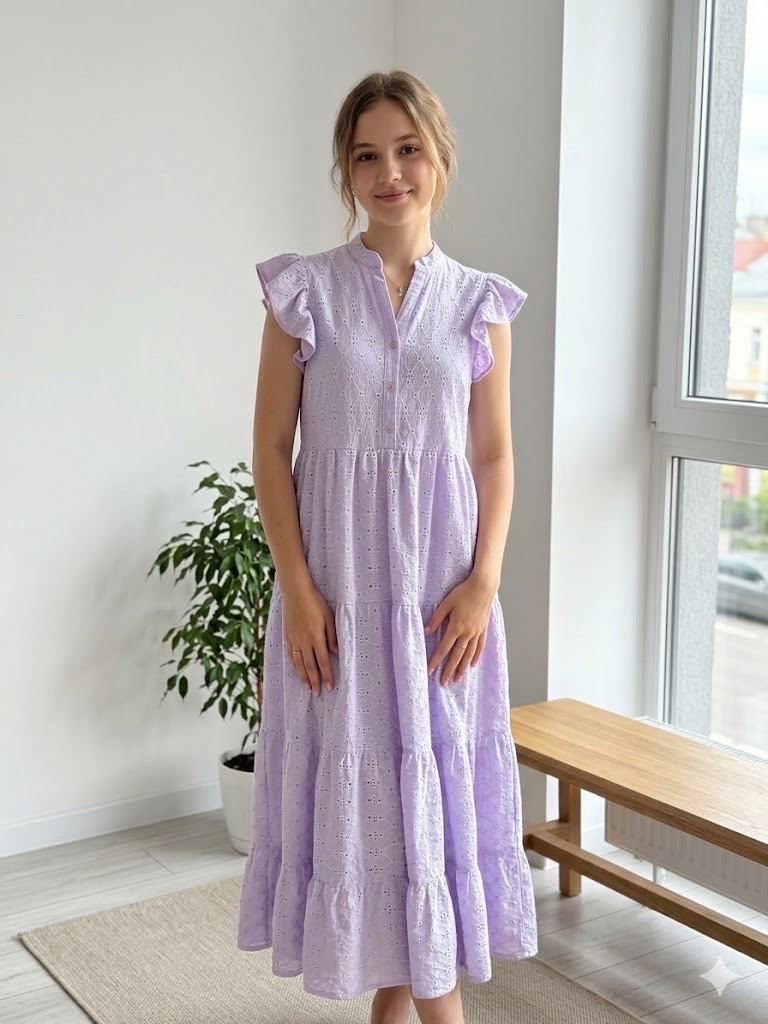 Robe longue violet 