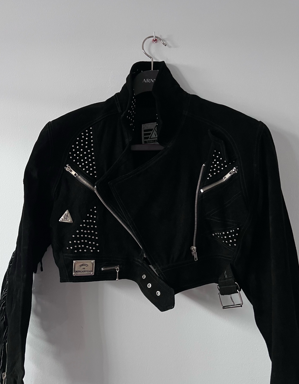 Veste biker noire Morganwear, Studs & Zips