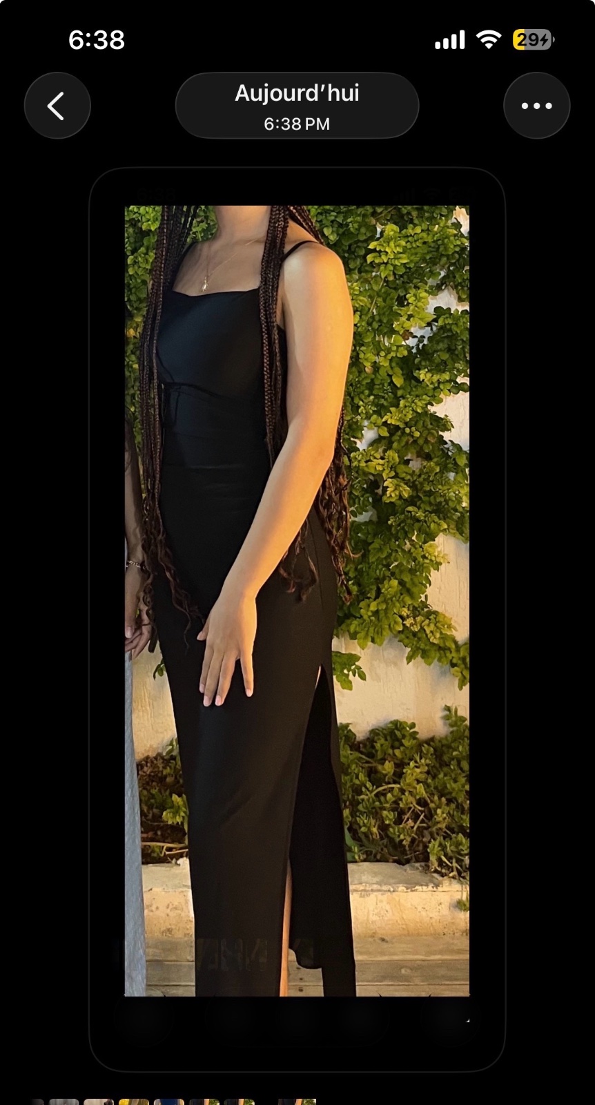 Robe noir bershka avec fente jdida s/xs
