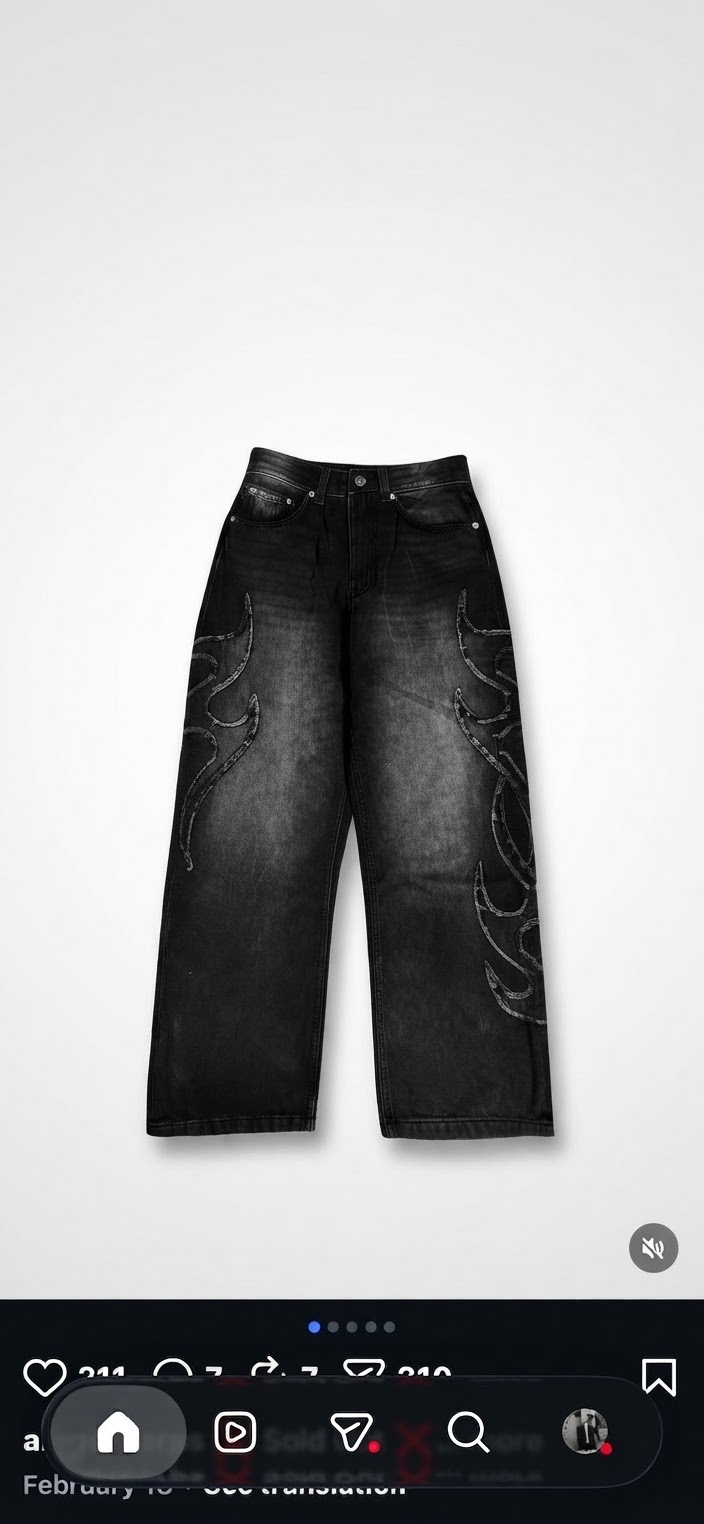 BERSHKA baggy patch jeans