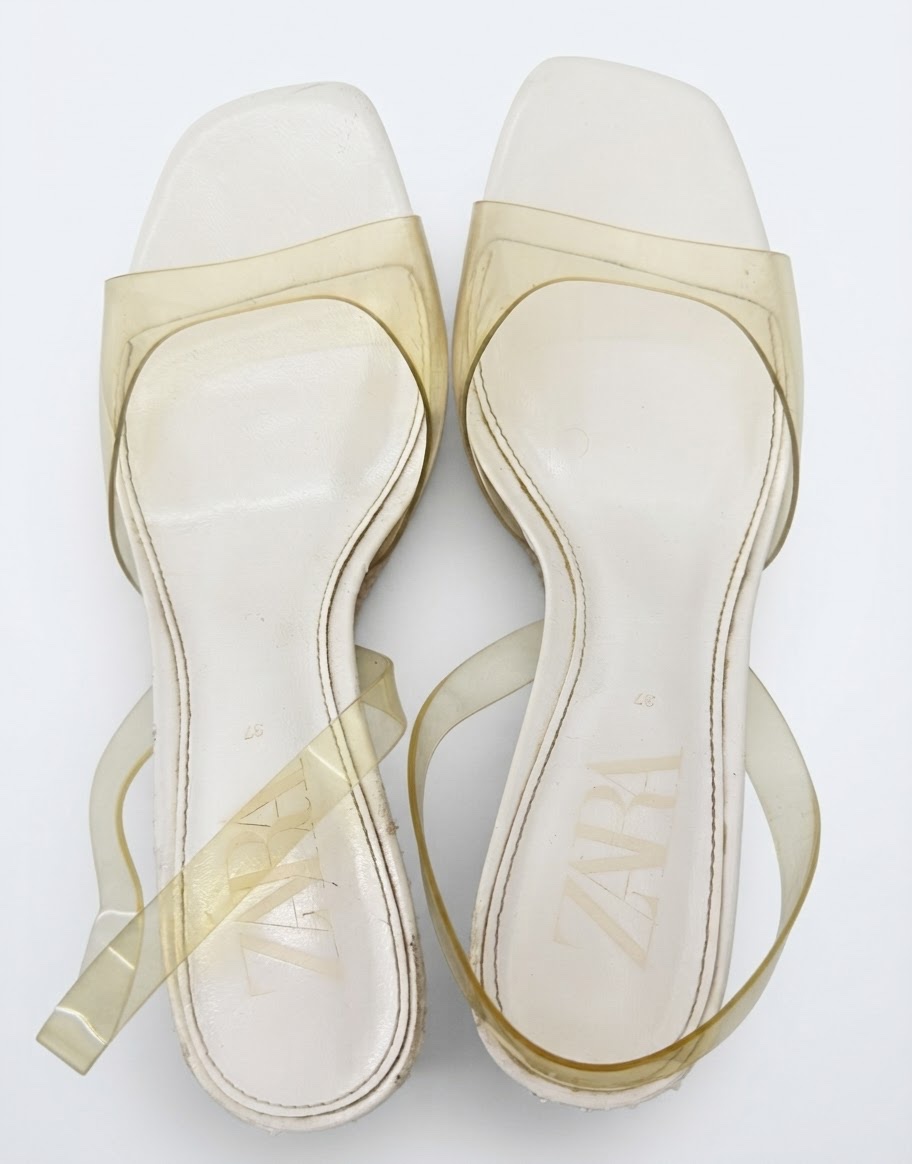 Sandales à talons et brides transparentes Zara