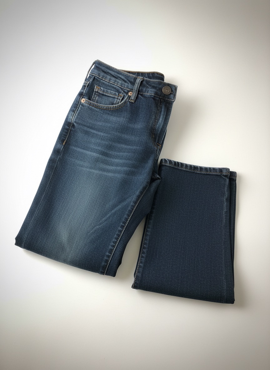 Pantalon jean bleu coupe buttcut 