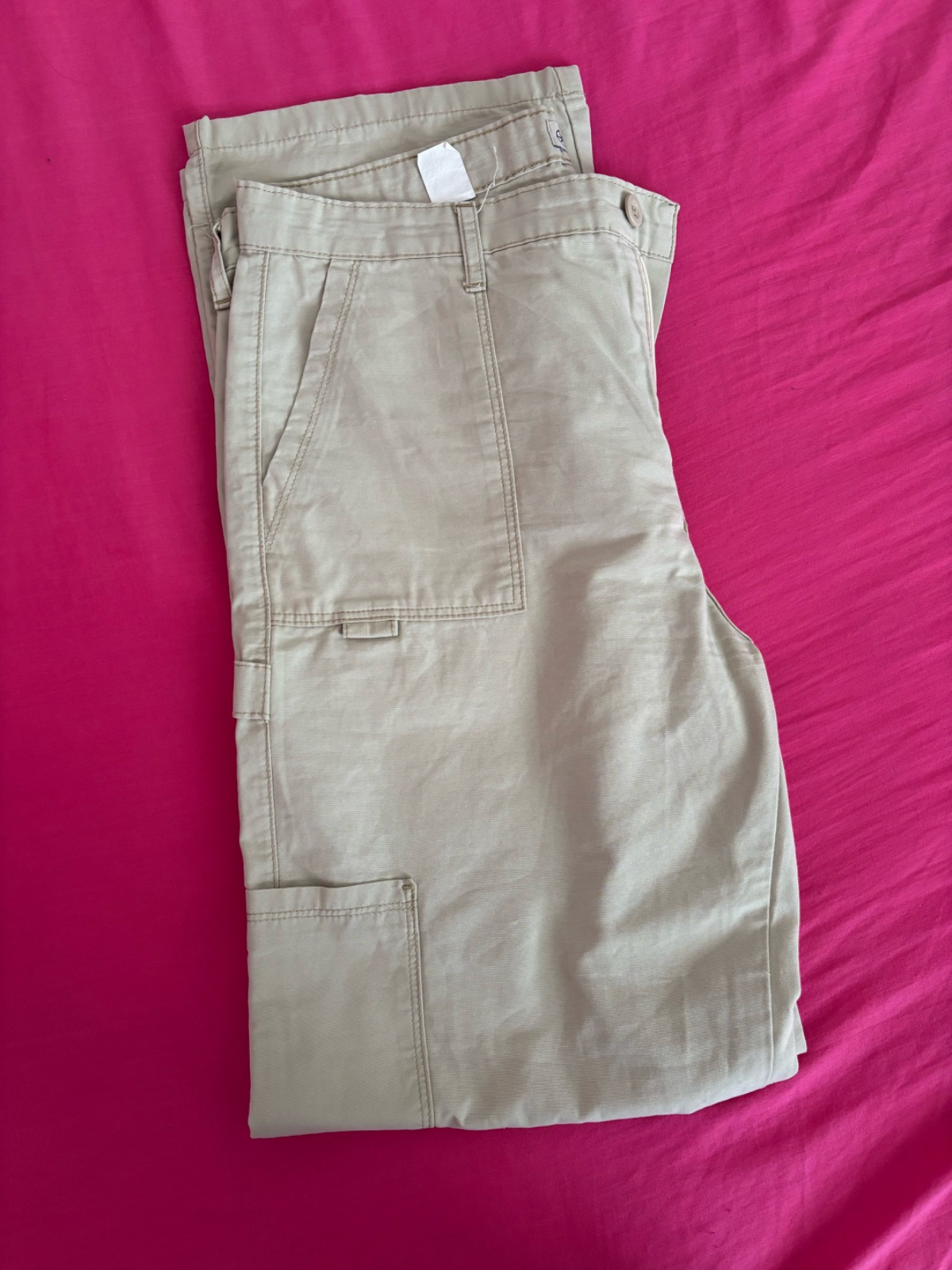 Pantalon cargo beige straight leg 
