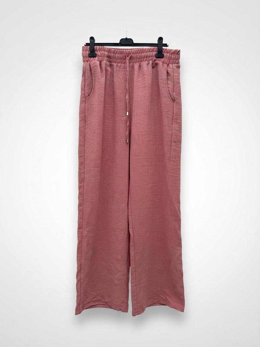 Pantalon large rose
